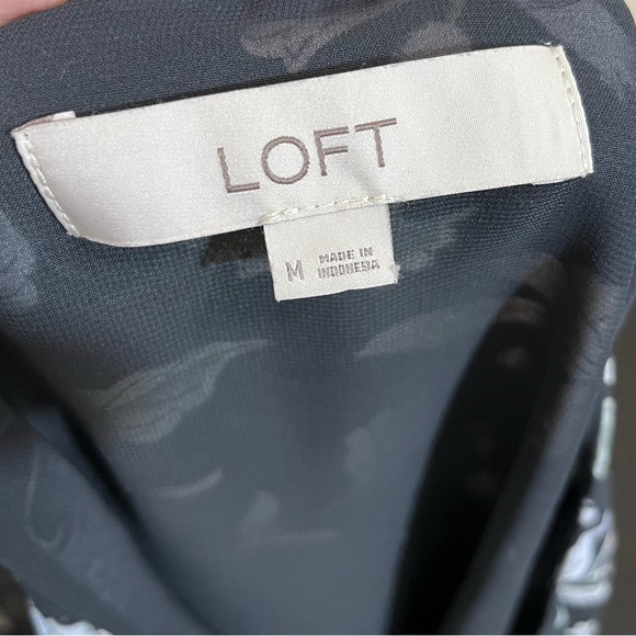 Loft Grey Floral Print Sleeveless Blouse Tank Top - Picture 7 of 11